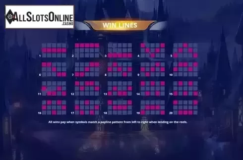 Paylines screen