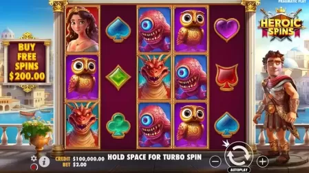 Heroic Spins slot screenshot 1