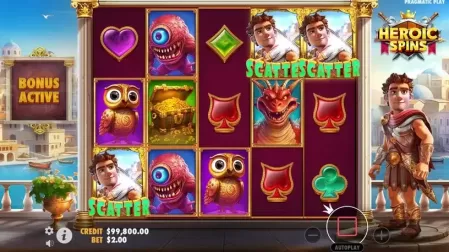 Heroic Spins slot screenshot 2