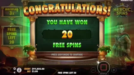 Heroic Spins slot screenshot 4