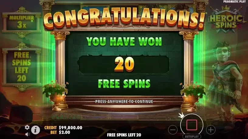 Heroic Spins slot screenshot 4
