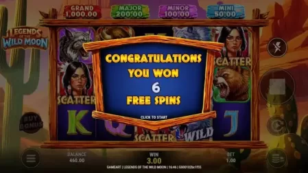 Legends of the Wild Moon slot screenshot 3