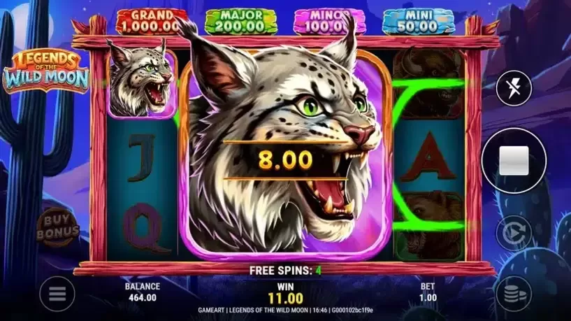 Legends of the Wild Moon slot screenshot 