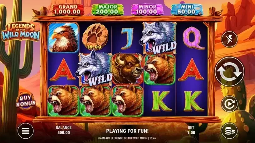 Legends of the Wild Moon slot screenshot 