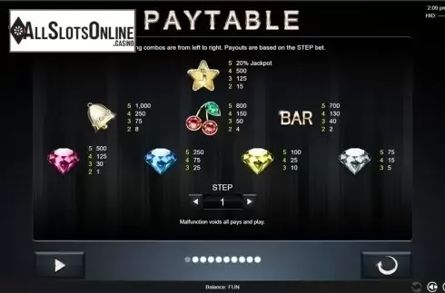 Paytable . 7 & Co from Espresso Games