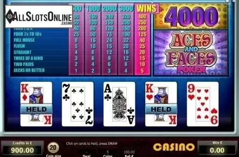 Game Screen 2. Aces and Faces Poker (Tom Horn Gaming) from Tom Horn Gaming
