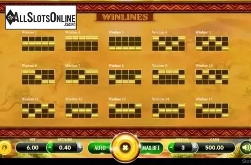 Paylines. African Safari (SlotVision) from SlotVision