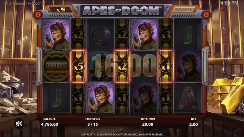Apes of Doom slot screenshot 5