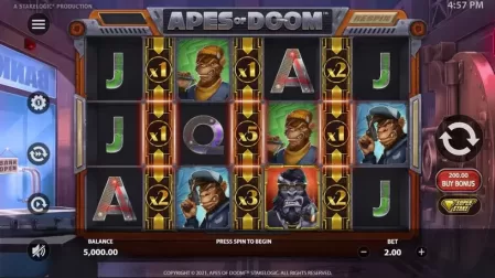 Apes of Doom slot screenshot 1