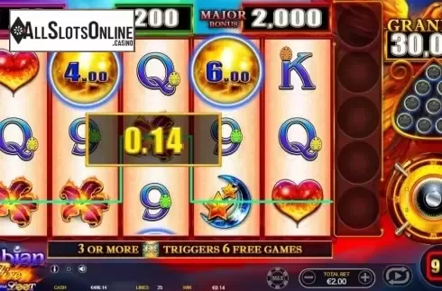 Win Screen 1. Arabian Fire from Ainsworth