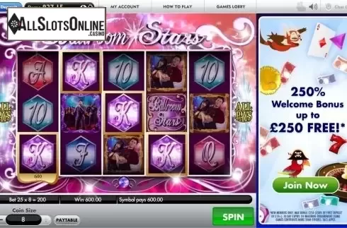 Win Screen . Ballroom Stars from Gamesys
