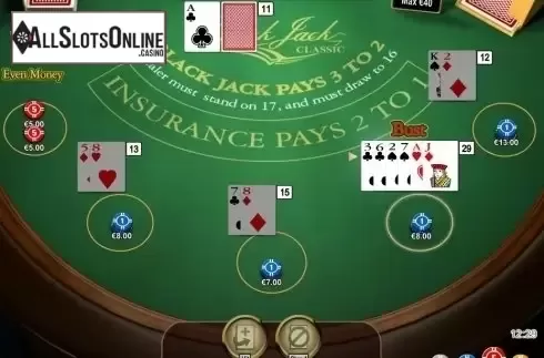 Game Screen. Blackjack Classic (NetEnt) from NetEnt