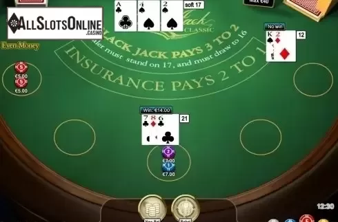Game Screen. Blackjack Classic (NetEnt) from NetEnt