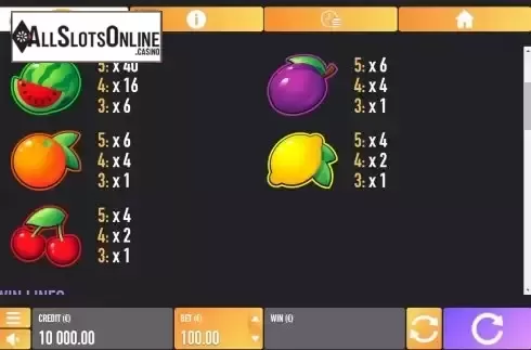 Pay Table screen 2