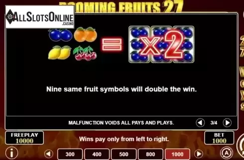 Game Features screen