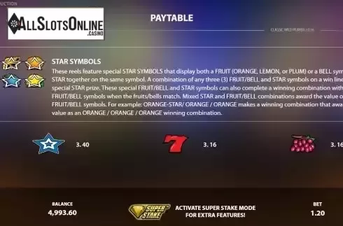 PayTable screen 2