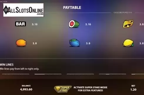PayTable screen 3