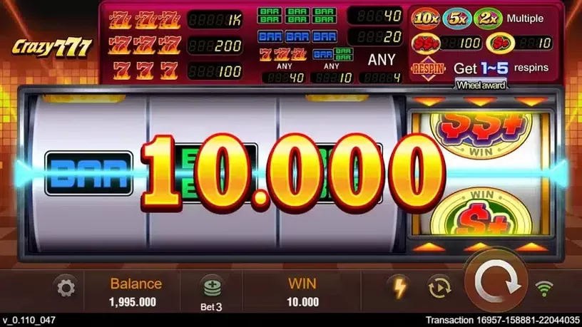 Crazy 777 slot screenshot 2