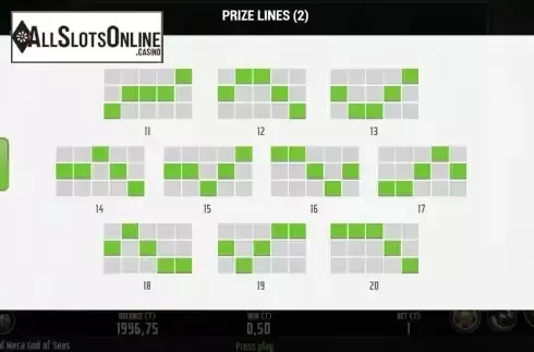 Pay Lines screen 2