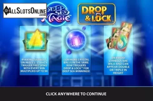 Start Screen. Deep Sea Magic from Shuffle Master
