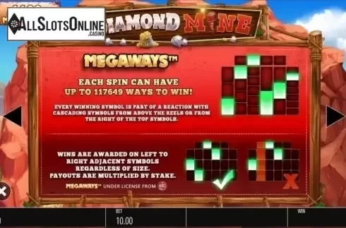 Paytable 2. Diamond Mine (Blueprint) from Blueprint