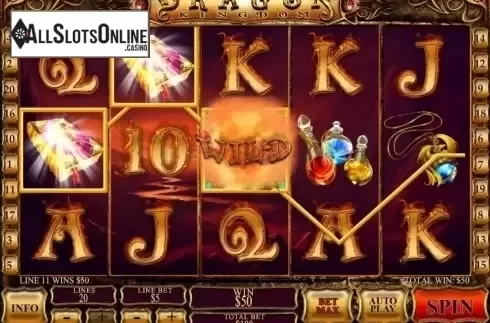 Wild Win screen. Dragon Kingdom (Playtech) from Playtech