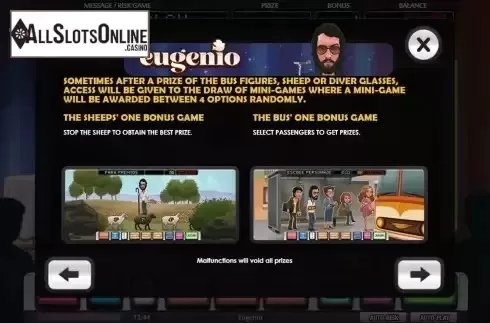 Bonus games screen 2