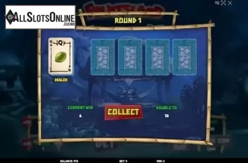 Risk (Double up) game screen. FruitsLand from Evoplay Entertainment