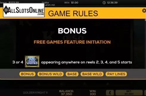Game Rules 1. Golden Knight II from High 5 Games