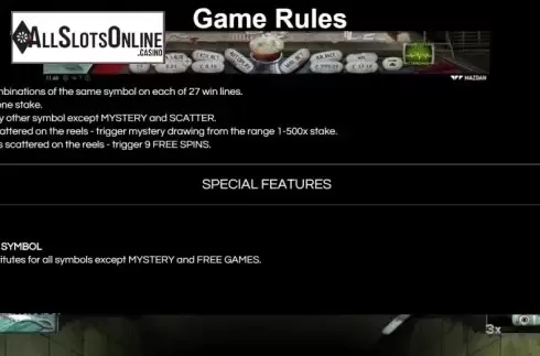 Game Rules. Haunted Hospital from Wazdan
