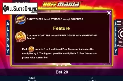 Paytable 2. Hoffmania from Greentube