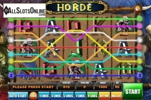Reels screen. Horde from GameX