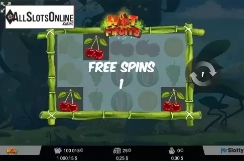 Scatter win screen. Hot Fruits (MrSlotty) from MrSlotty