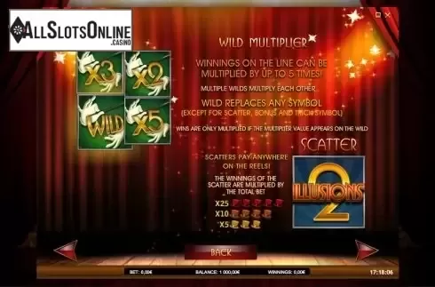 Paytable 2. Illusions 2 from iSoftBet