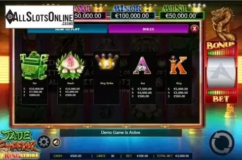 Paytable 2. Jade Emperor (Ainsworth) from Ainsworth