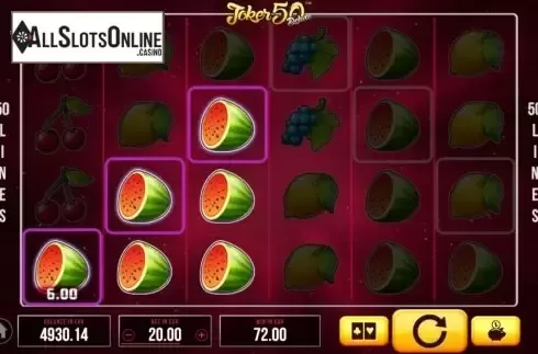Win screen. Joker 50 Deluxe from SYNOT