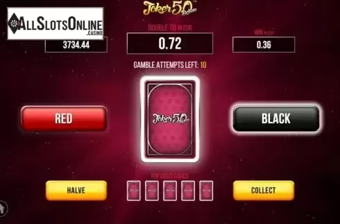 Cards screen. Joker 50 Deluxe from SYNOT