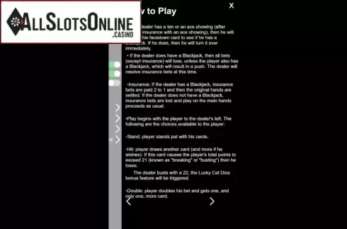 How to play 2. Lucky Cat Blackjack from Bunfox