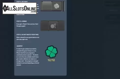 Jackpot feature screen