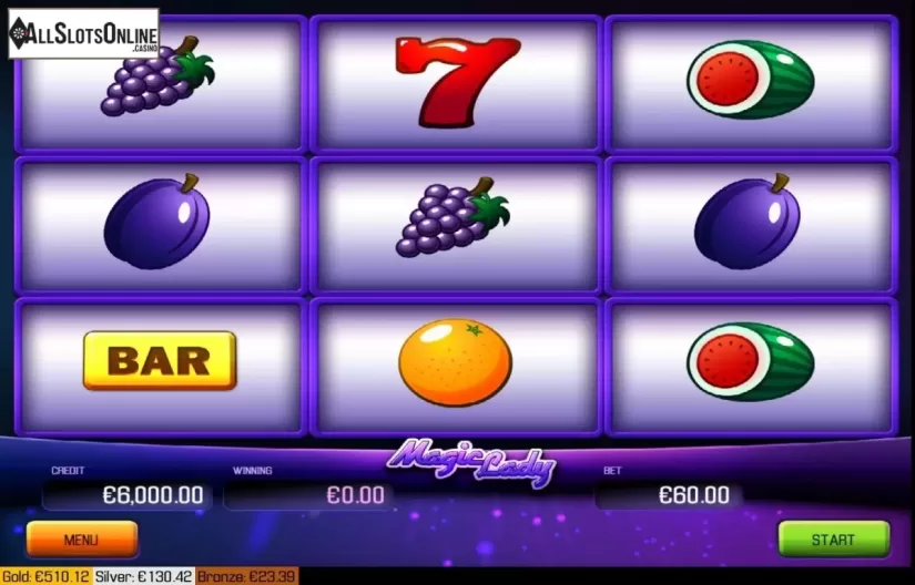 Reel screen. Magic Lady from Apollo Games