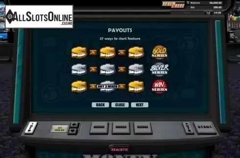 Paytable 2. Money Matrix from Realistic