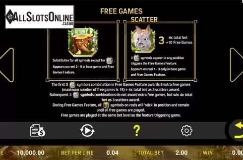 Paytable 2. Rabbit Rampage from Aspect Gaming