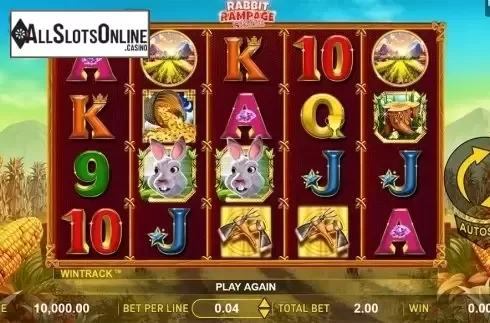 Reels screen. Rabbit Rampage from Aspect Gaming