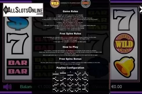 Paytable 3. Reels of Fortune - Triple Pay from Betdigital