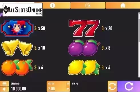 Pay Table screen