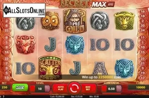 Reel Screen. Secret of the Stones MAX from NetEnt