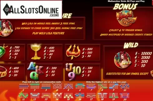 Screen2. Sinful Spins from Amaya