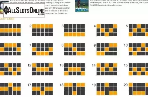 Pay Lines screen