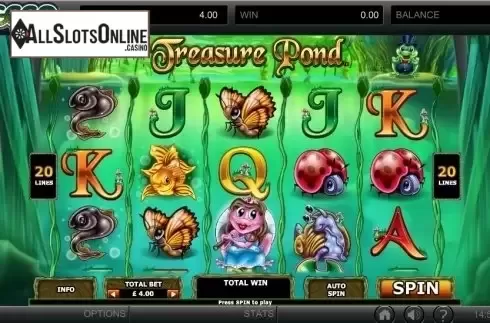 Game Workflow screen. Treasure Pond from GECO Gaming