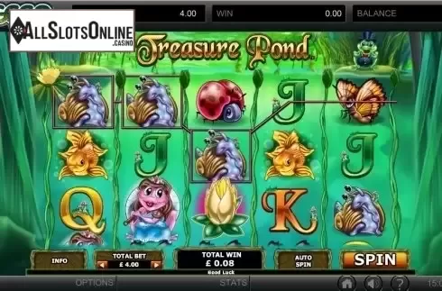 Win screen. Treasure Pond from GECO Gaming